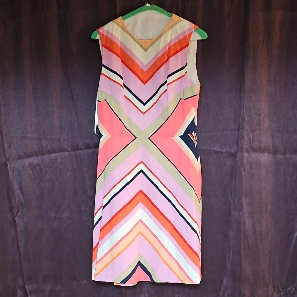 Maggy London Multicolor Chevron Midi Dress